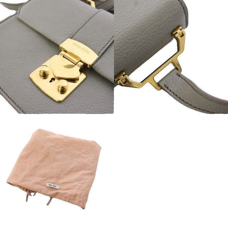Miu Miu Shoulder Bag Leather Gray — view 8