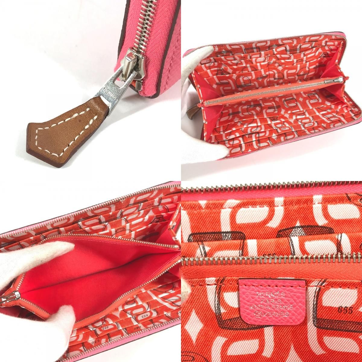 Hermes Wallet Azap Long Silk'in'in Epsom Rose Azare Pink — view 8