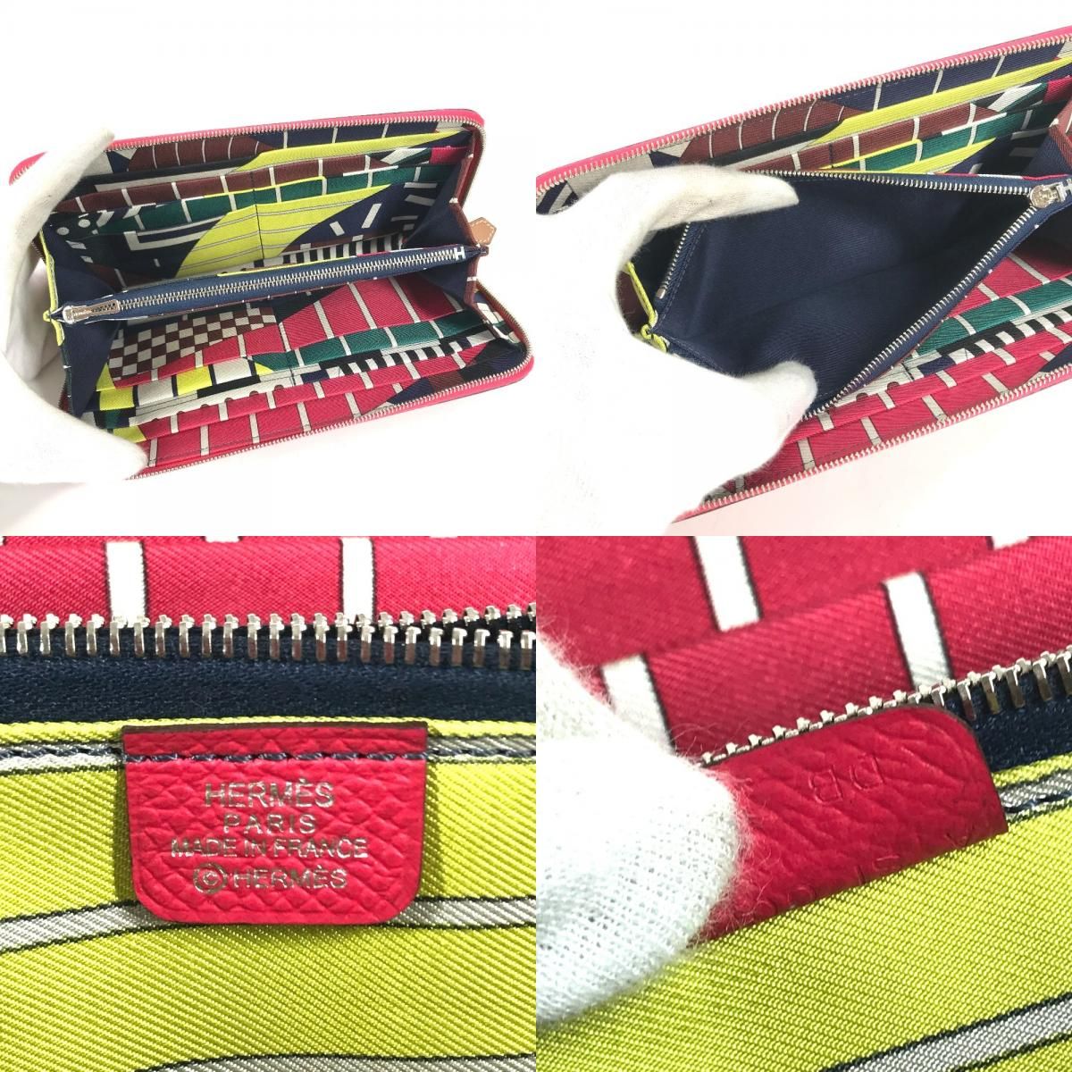 Hermes Wallet Azap Long Silk'in'in Epsom Rose Pink — view 8