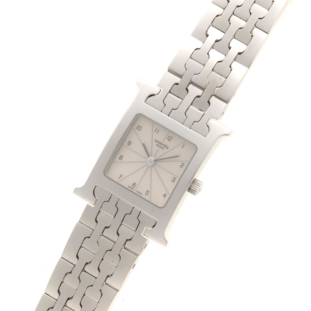Hermes H Watch Stainless Ivory Quartz — view 8