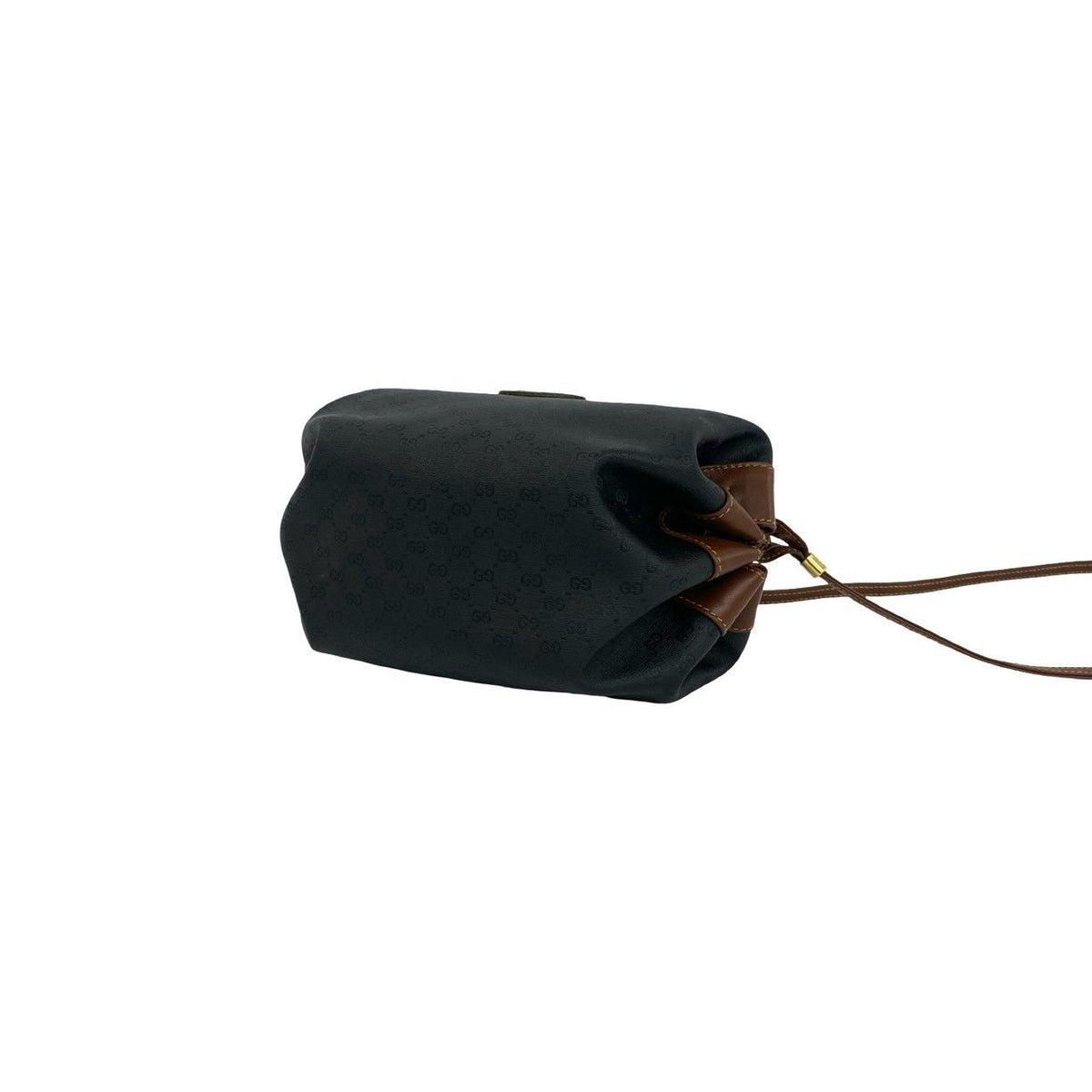 Gucci Vintage Micro GG Logo Leather Shoulder Bag Pochette Black — view 8