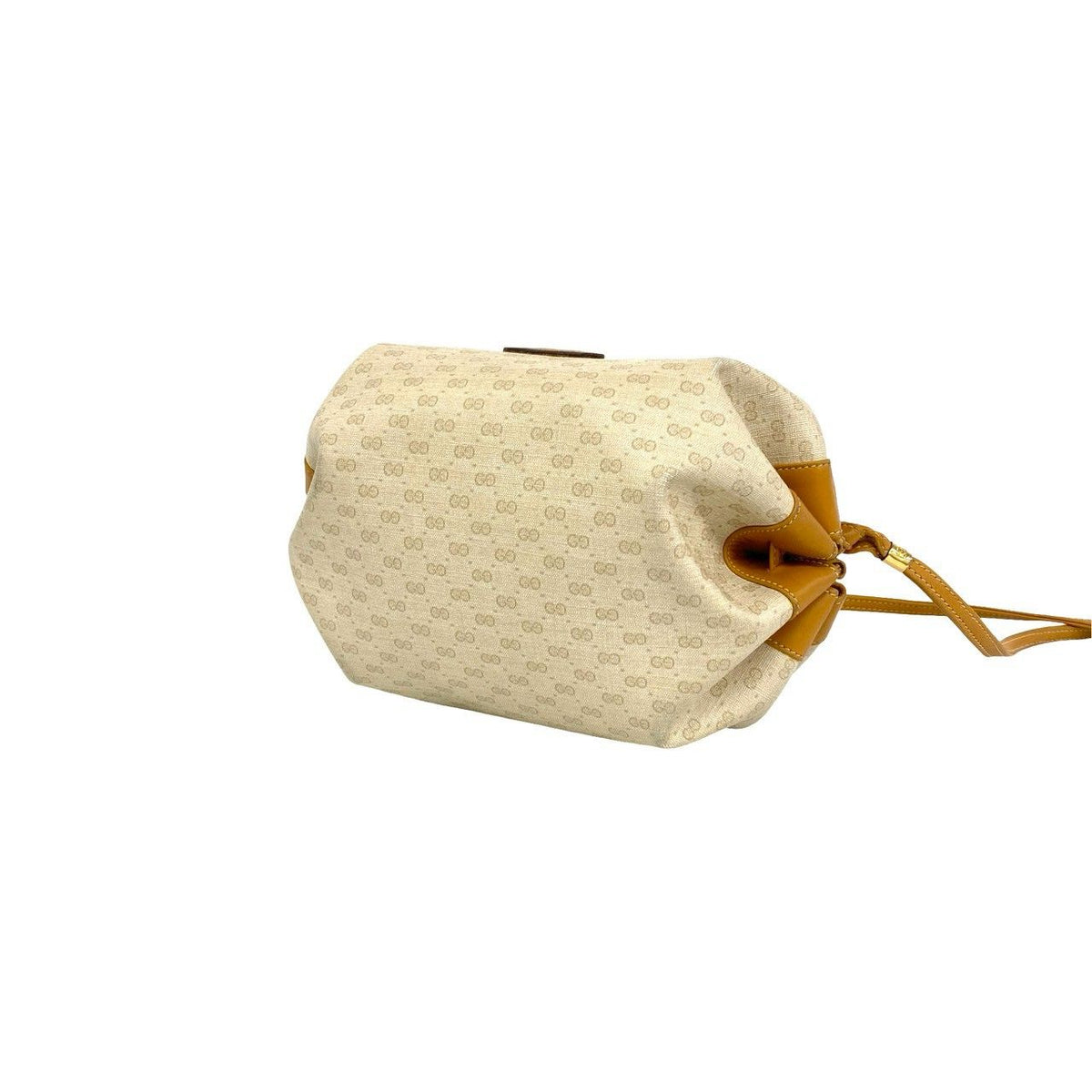 Gucci Vintage Micro GG Leather Shoulder Bag Pochette Ivory Brown — view 8