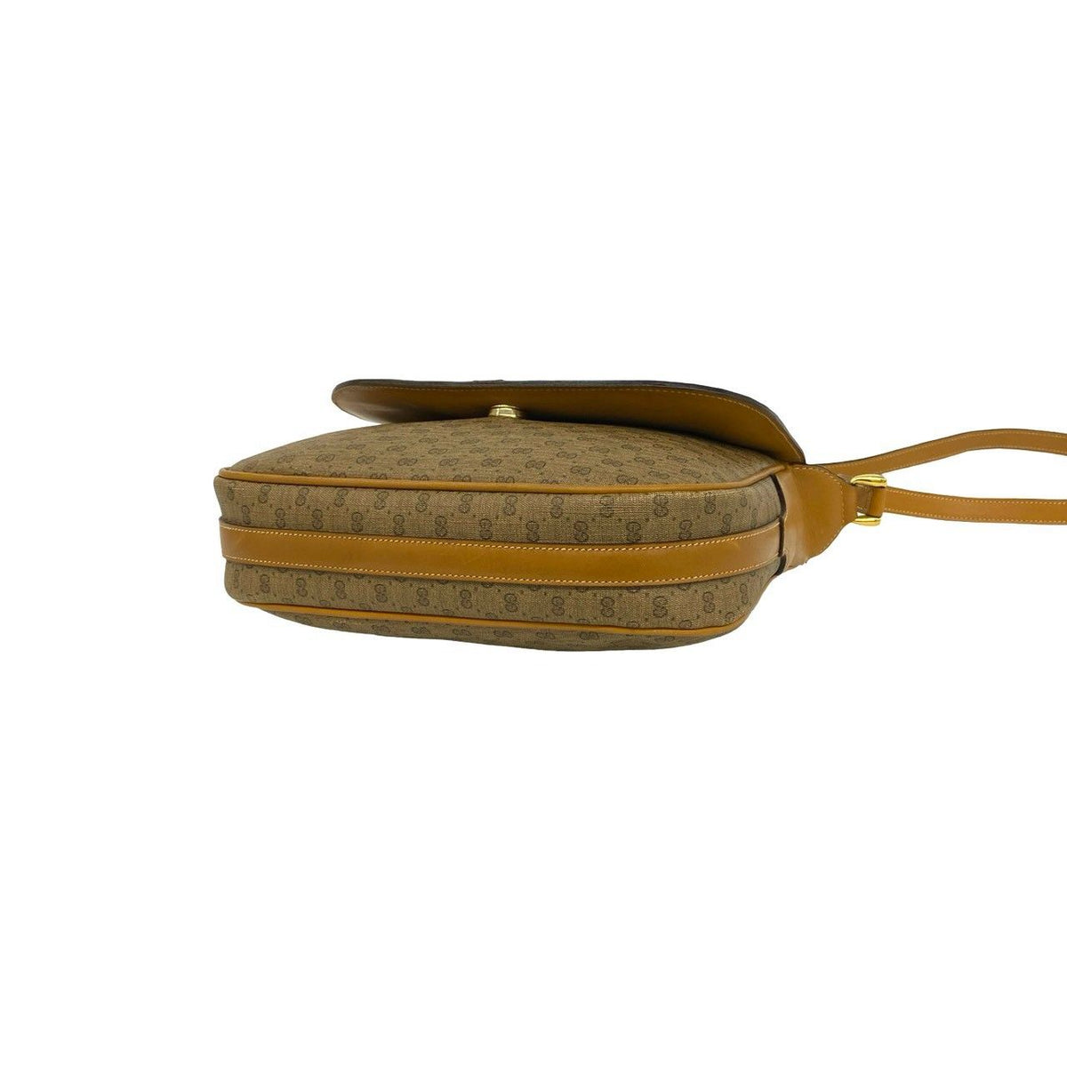Gucci Vintage Micro GG Pattern Logo Leather Shoulder Bag Pochette Brown — view 8