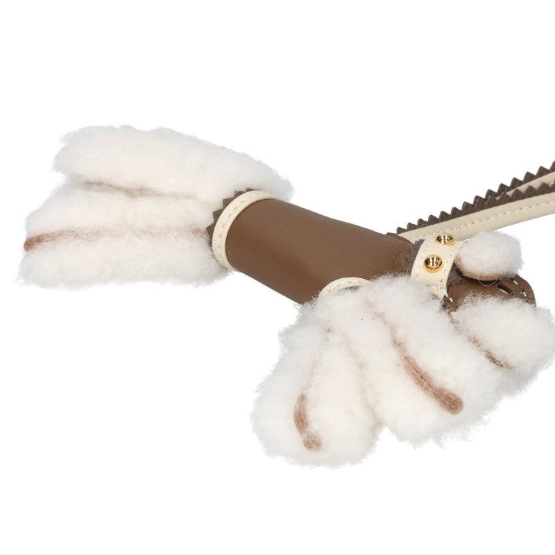 Hermes Buddy Epi Agneau Milo Studs Etoupe Charm Keychain — view 3
