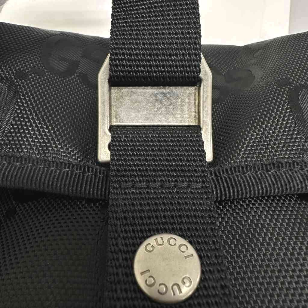 Gucci Off the Grid GG Logo Nylon Shoulder Bag Black — view 8