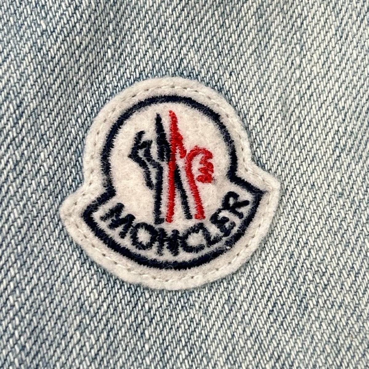 Moncler Joubarde Giubbotto Indigo Nylon Trim Denim Jacket — view 8
