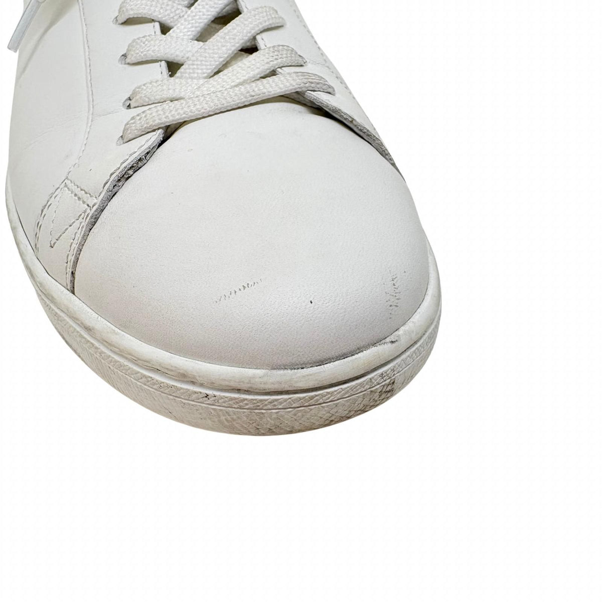 Louis Vuitton le Creasing Sneakers 6 White Gray Leather — view 8