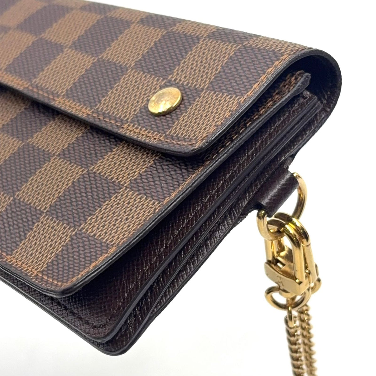 Louis Vuitton Portefeuille Accordion Damier Ebene Leather Brown Bifold Wallet — view 8