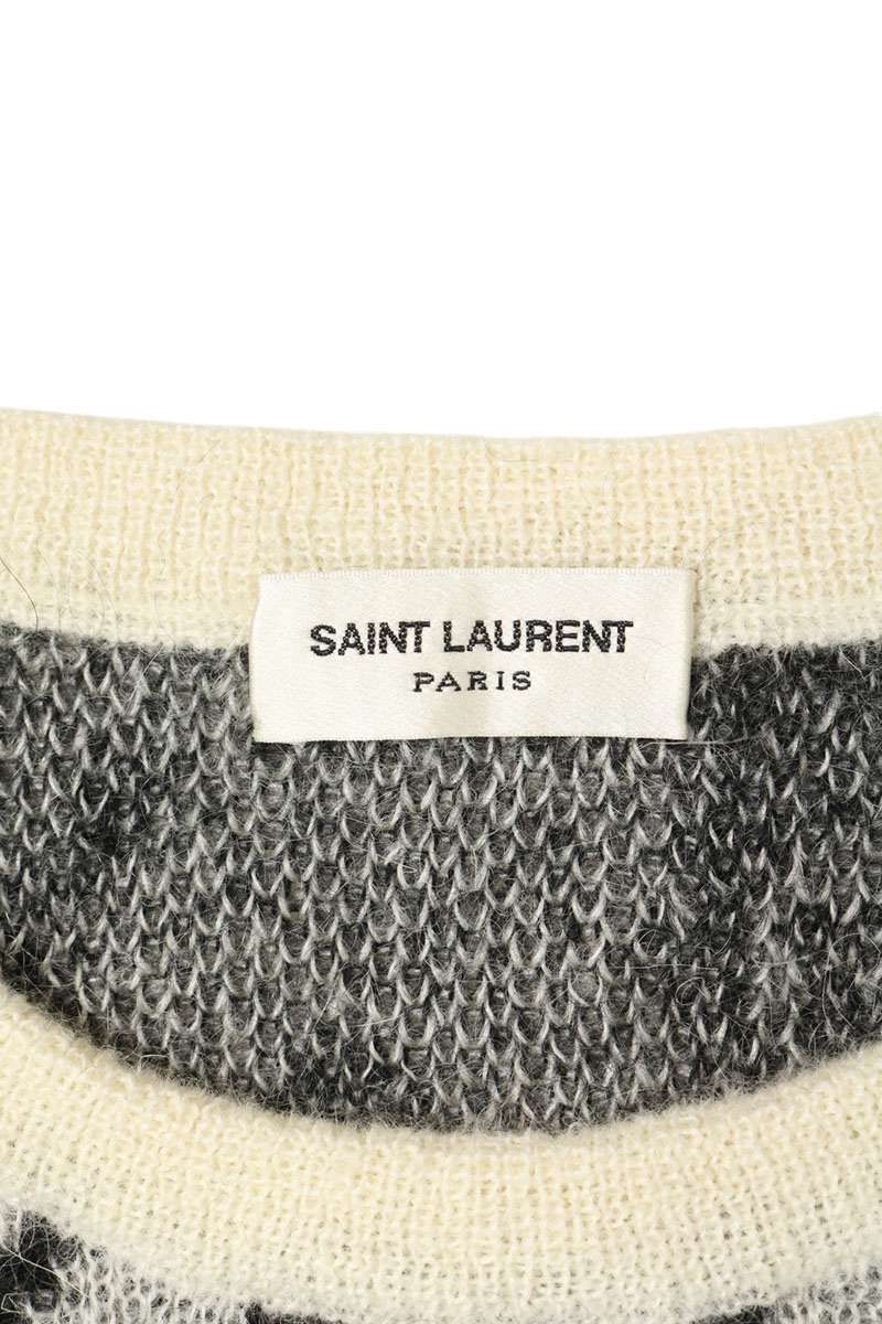 Saint Laurent Paris Embroidered Knit Sweater — view 3