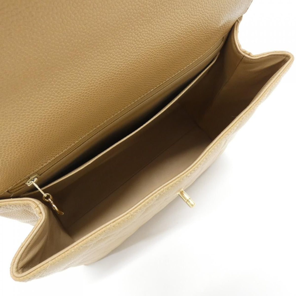 Chanel Vintage Bag Handbag Beige — view 8