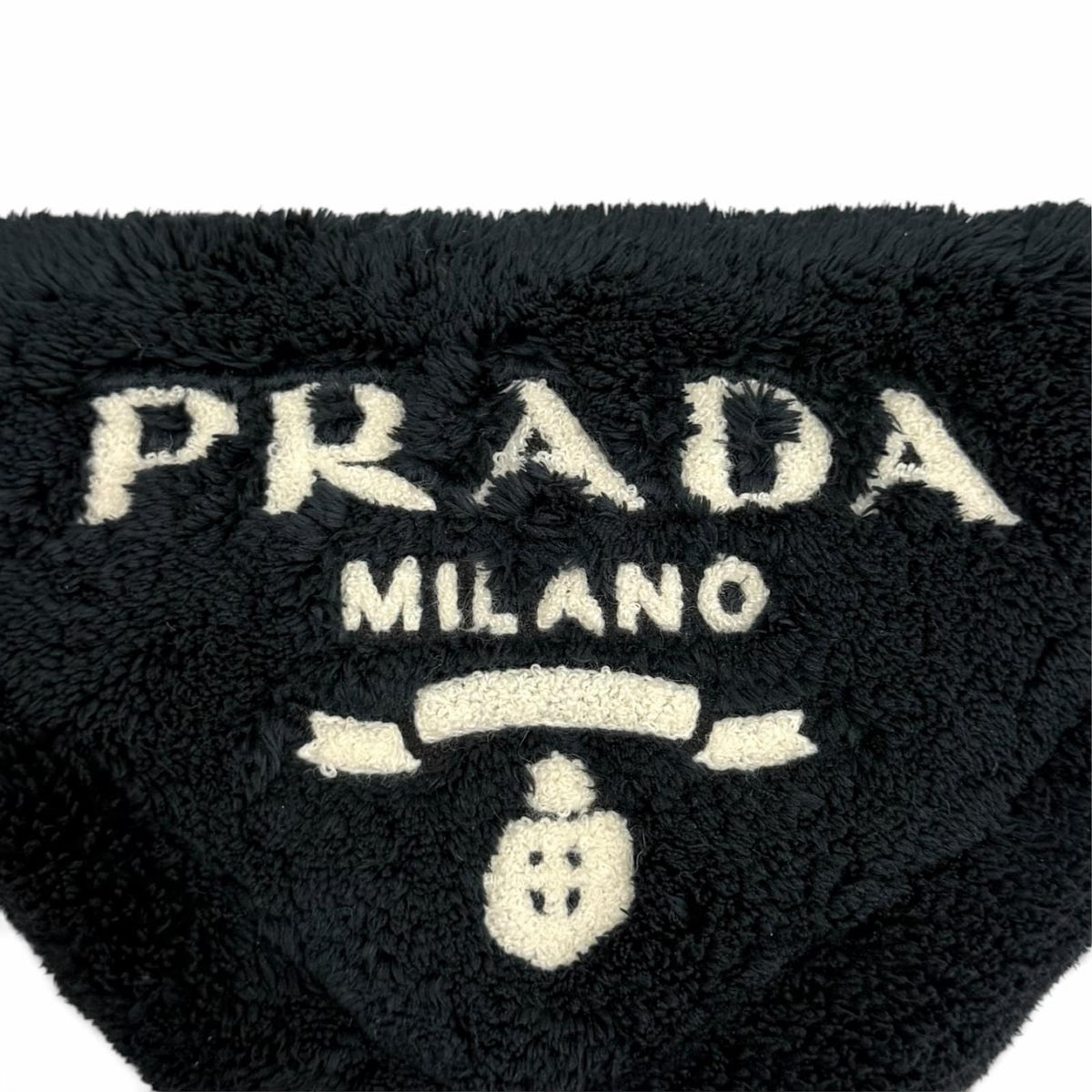 Prada Terry Cloth Triangle Logo Pile Bag Handbag Navy — view 8