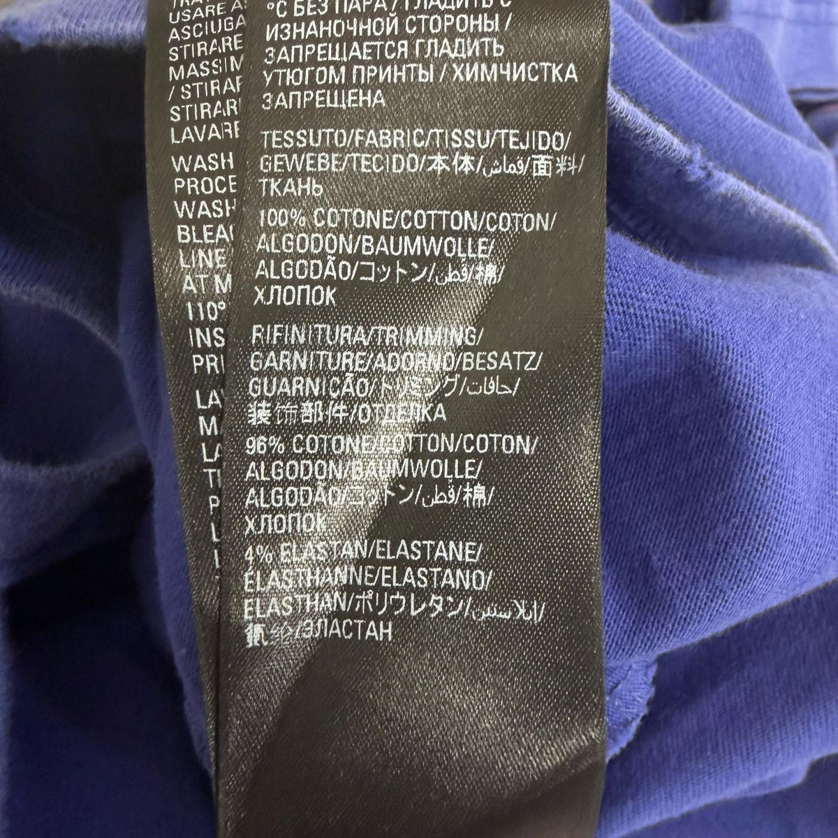Balenciaga Distressed Campaign Logo Oversize Short Sleeve T-Shirt Navy — view 8