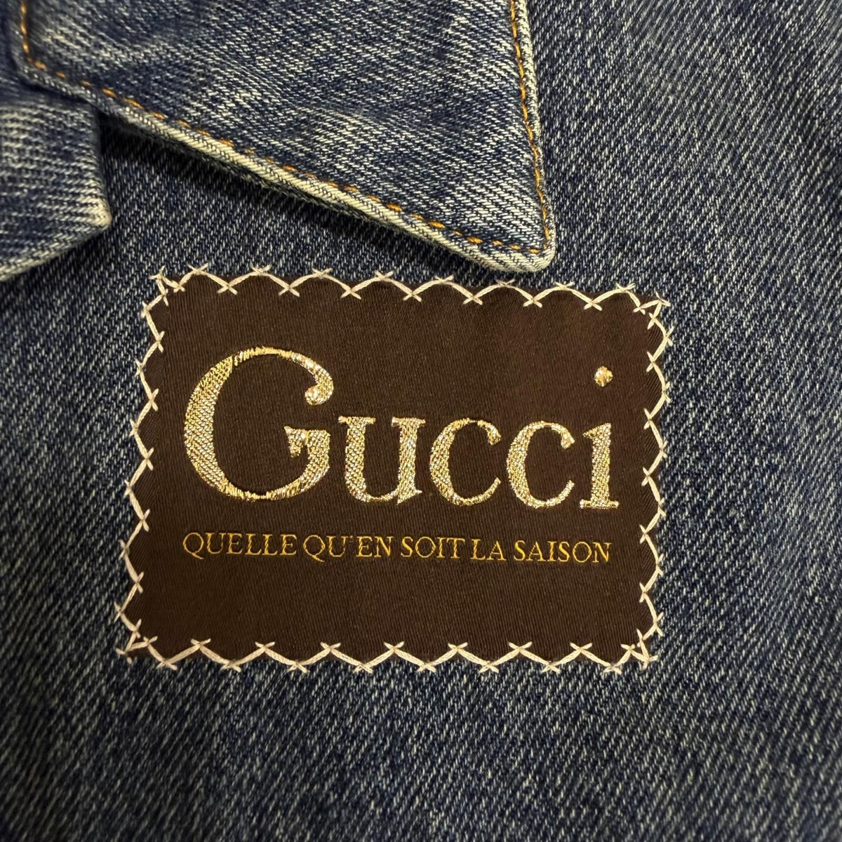 Gucci Vintage Wash Logo Patch Patchwork Tracker Jacket Denim 48 — view 8