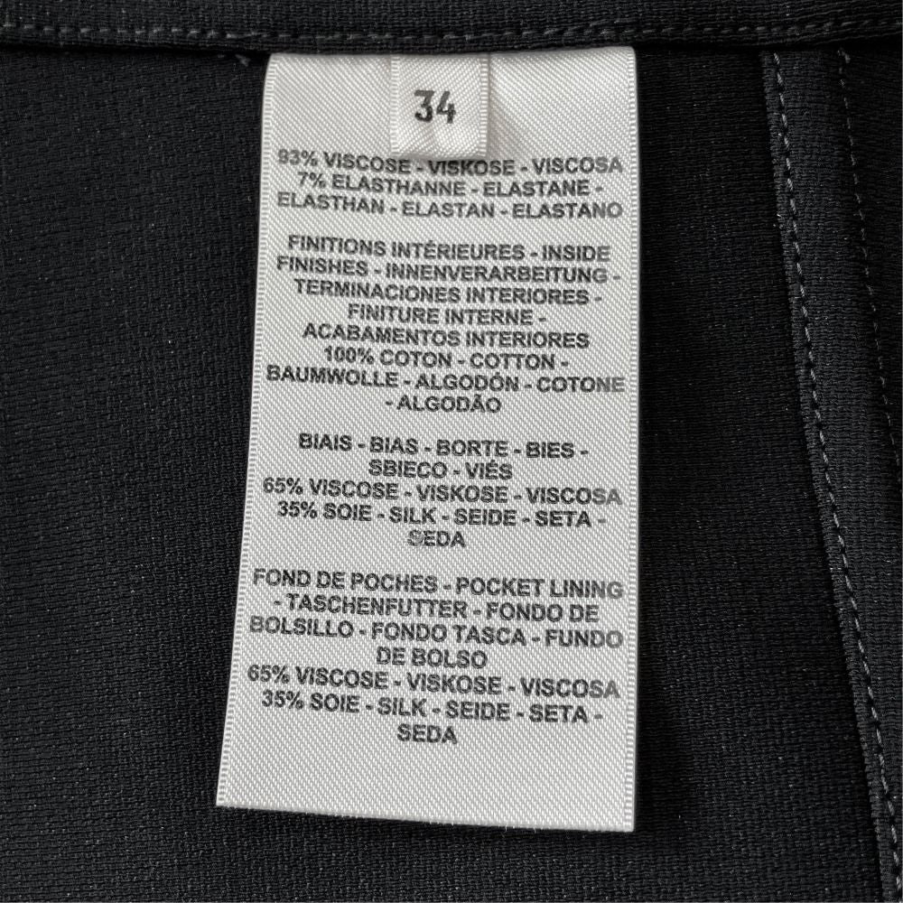Hermes Collarless Jacket Zip Up Stretch Black 34 — view 7