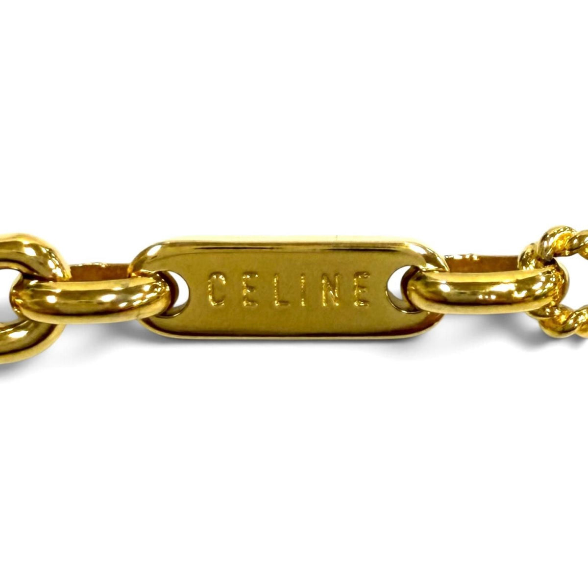 Celine Vintage Rope Motif Chain Necklace Choker Gold — view 7