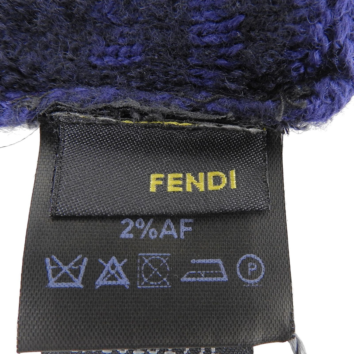 Fendi Wool Smartphone Compatible FF Logo Zucca Pattern Knit Gloves Navy TU — view 8
