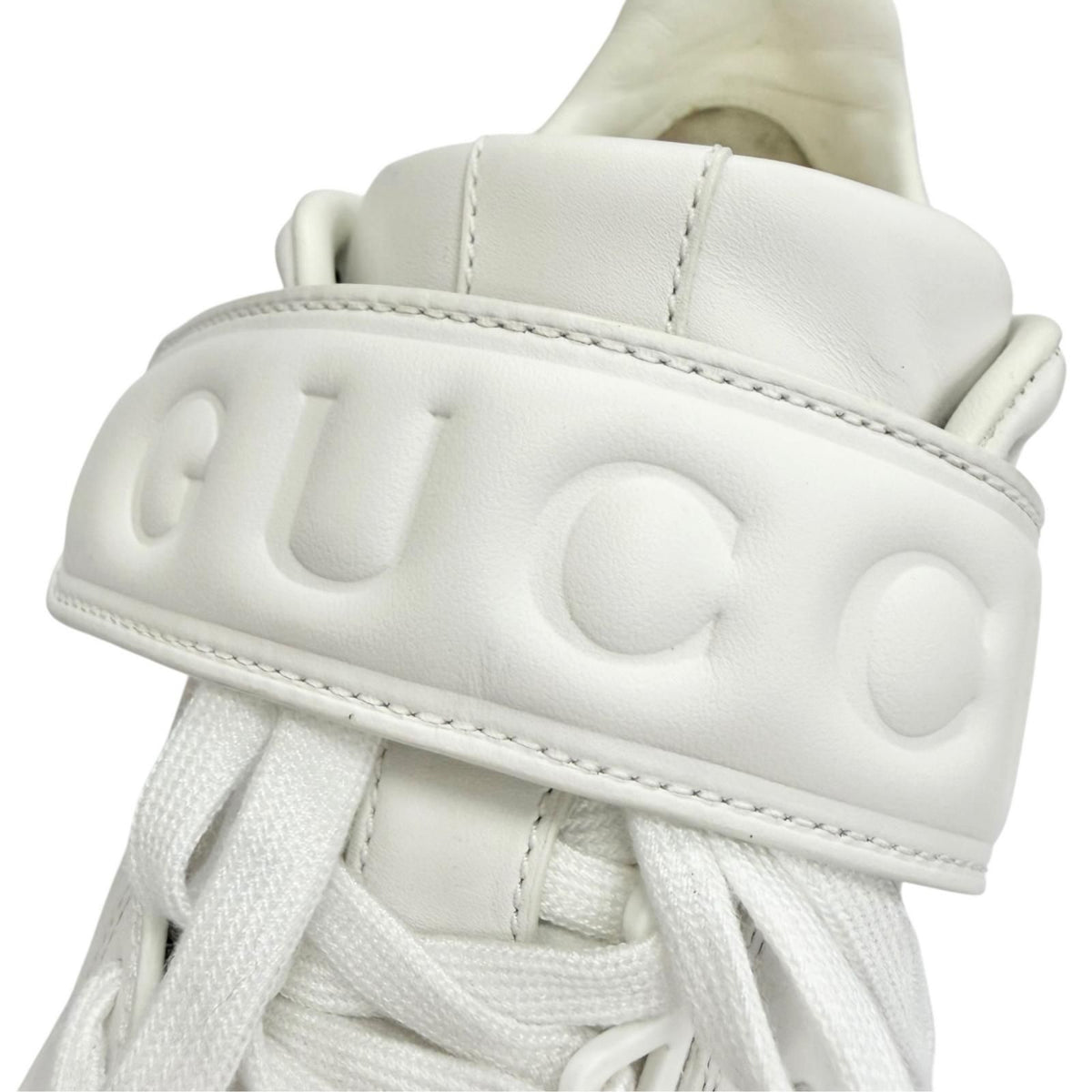 Gucci Logo Platform Wave Leather Sneakers White — view 8