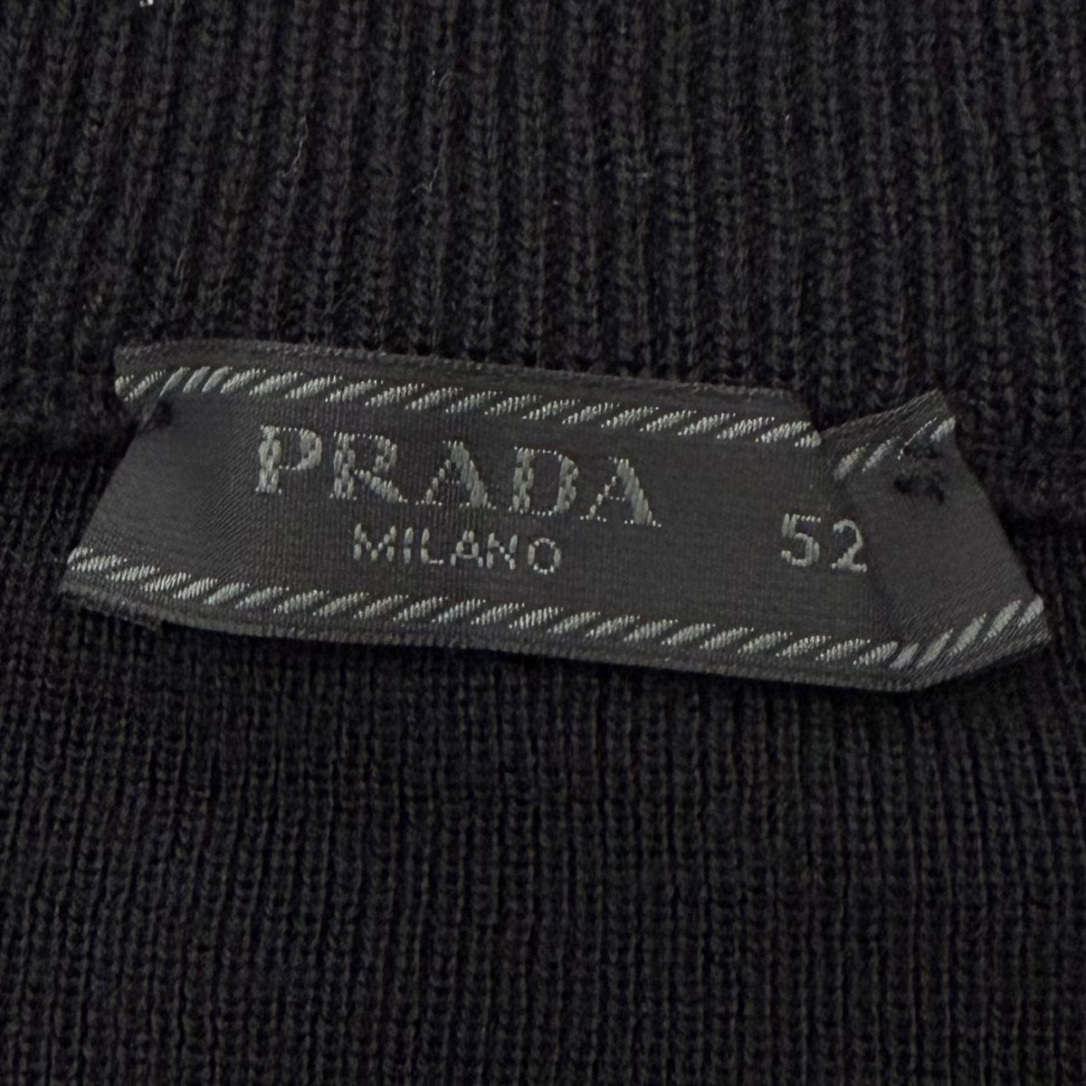 Prada Wool 100% Triangle Logo Plate Zipup Knit Nylon Jacket Hoodie 52 — view 8