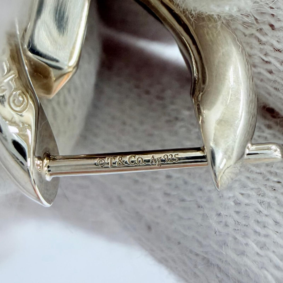 Tiffany & Co Forge Drop Link Earrings Silver — view 6