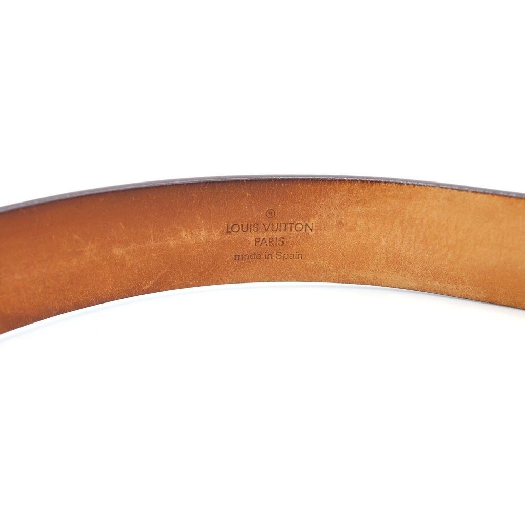 Louis Vuitton Monogram Ceinture Belt Silver Leather Brown — view 6
