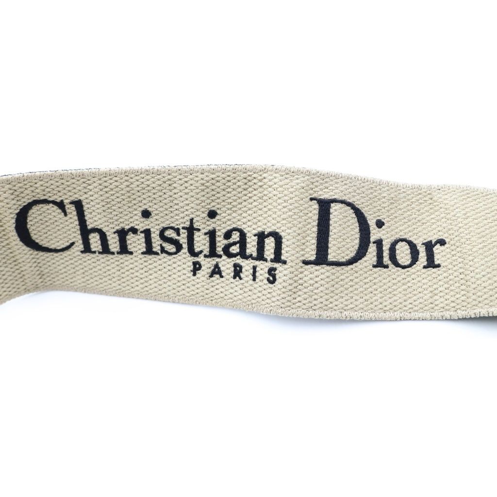 Dior Logo Jacquard Canvas Shoulder Strap Navy Beige Gold — view 6