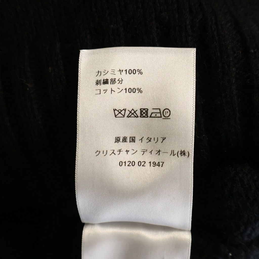 Dior Logo Jacquard Cashmere Crew Neck Long Sleeve Pullover Sweater Black — view 8