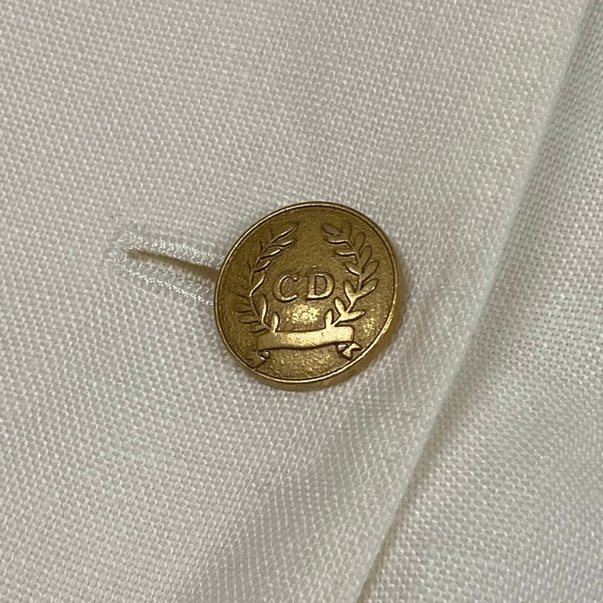 Dior Tailored Jacket Linen Emblem Patch White M — view 8