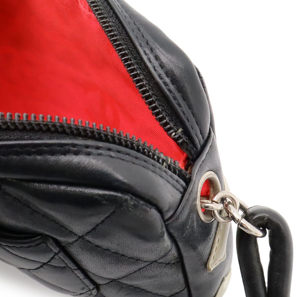 Chanel Cambon Line CC Logo Pouch Shoulder Bag Leather Black Silver — view 8