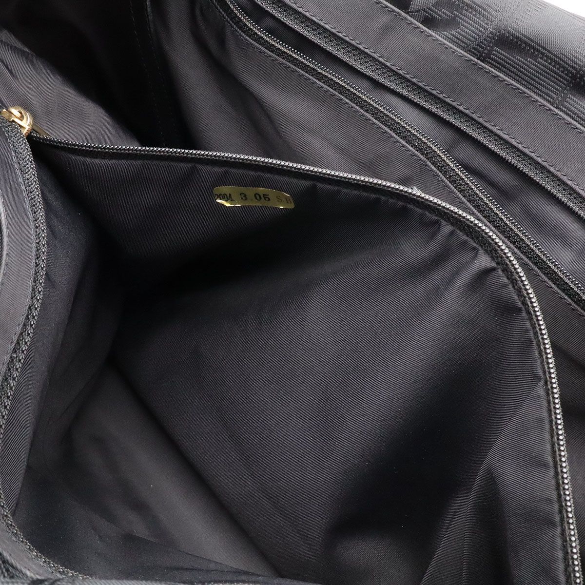 Chanel New Travel Line Tote MM Shoulder Bag Nylon Jacquard Black — view 7