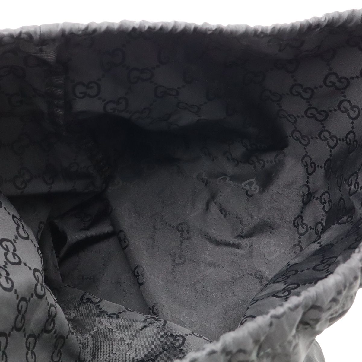 Gucci GG Nylon Backpack Leather Black Silver — view 7