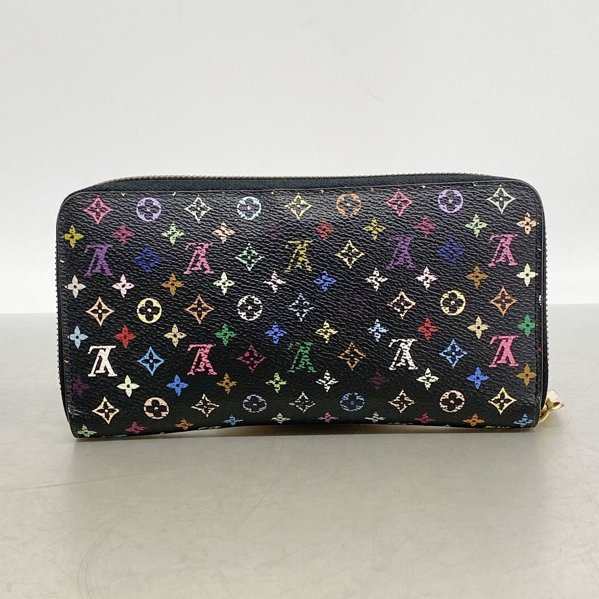 Louis Vuitton Wallet Monogram Multicolor Zippy Noir Grenat — view 8