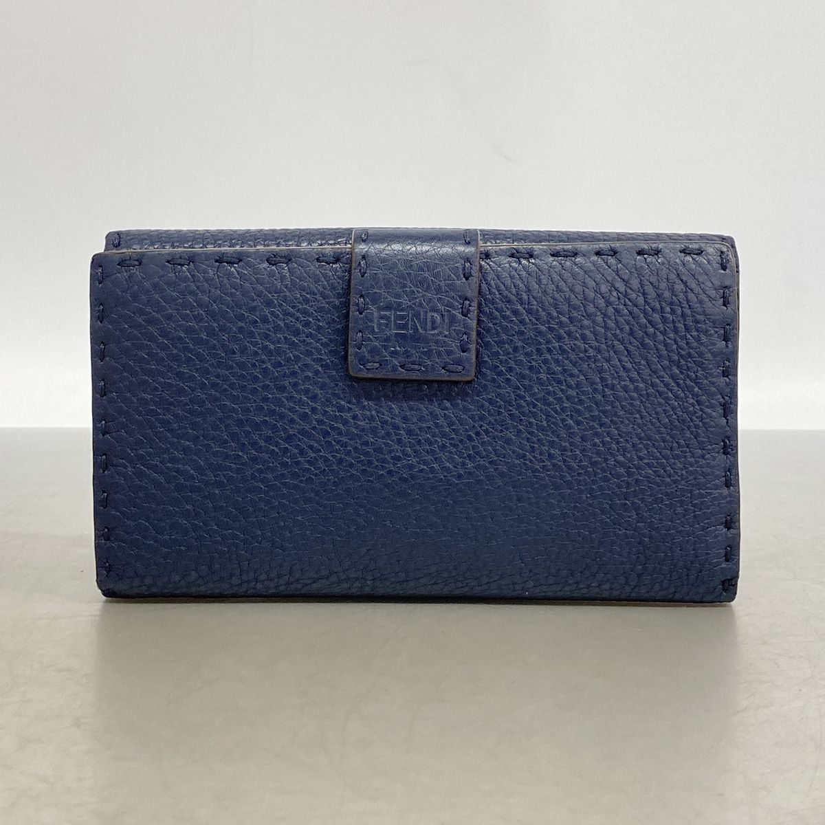 Fendi Wallet Selleria Peekaboo Leather Navy Silver — view 8