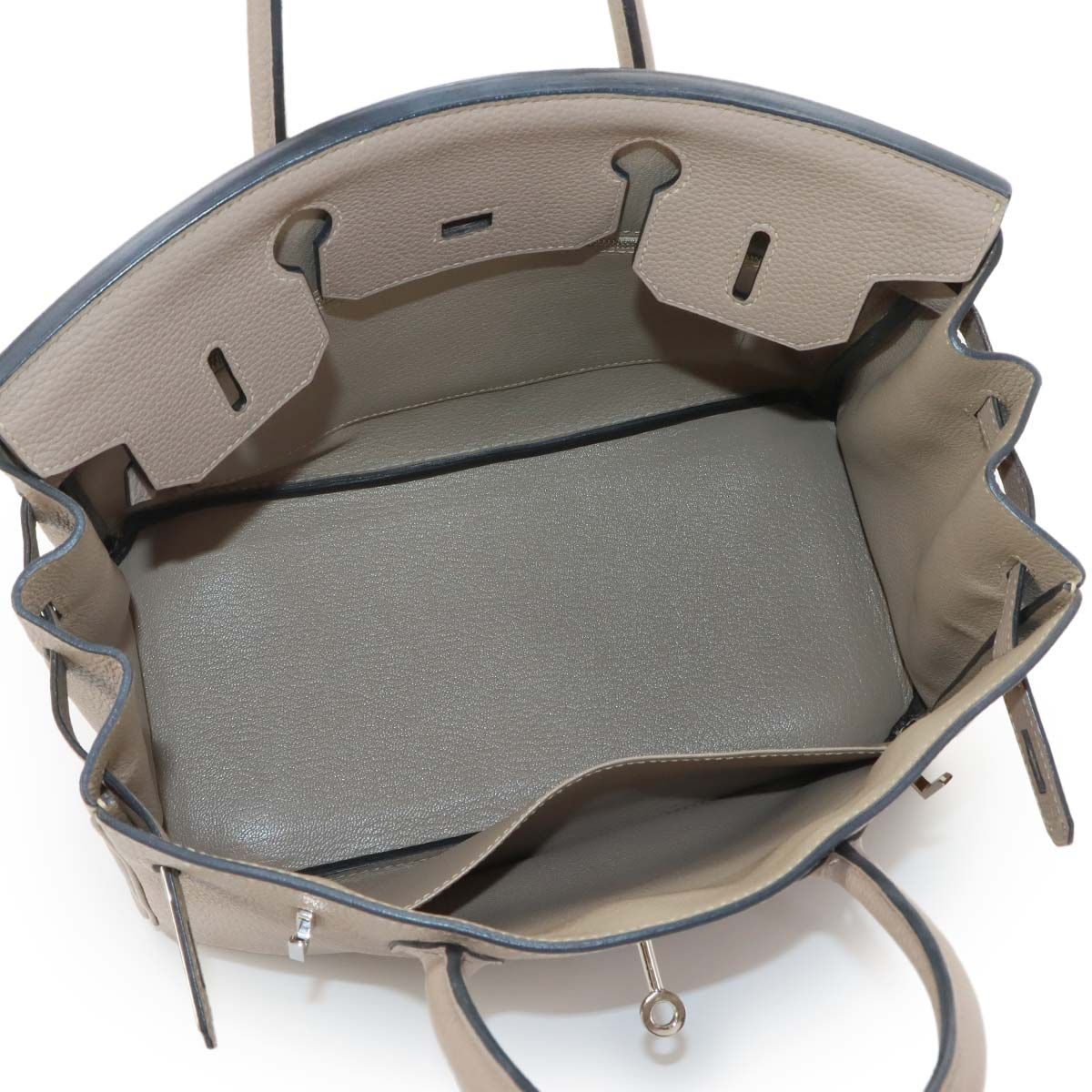 Hermes Birkin 30 Togo Tourtiere Gray Hand Bag Silver — view 8