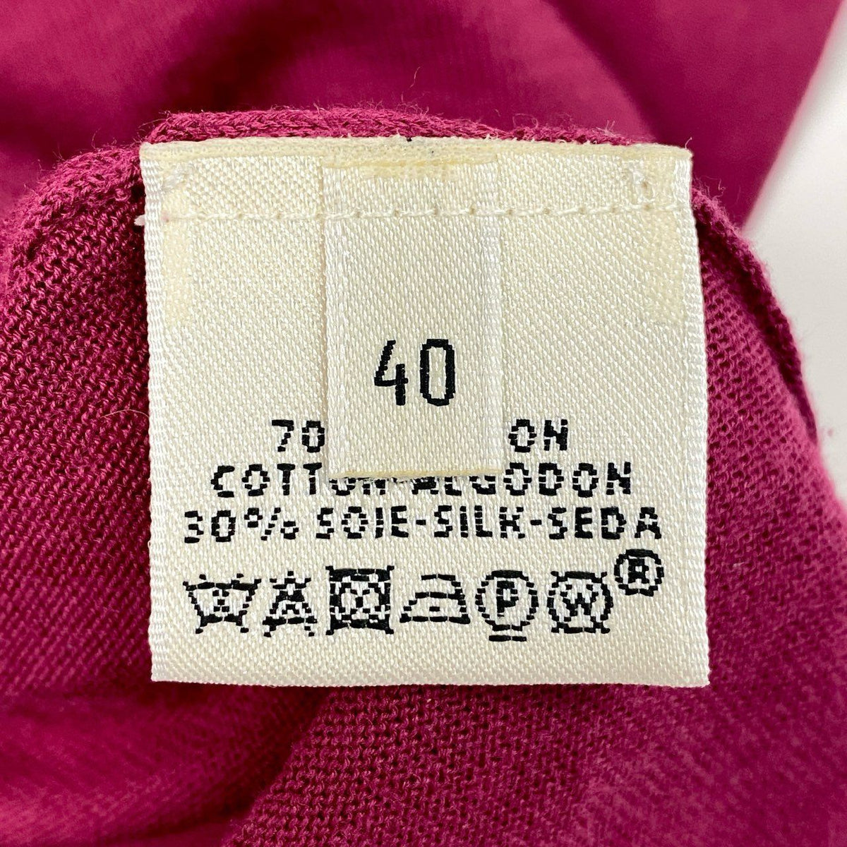 Hermes Front Logo Knit Sweater Long Sleeve H V-neck Pink Cotton Silk — view 8
