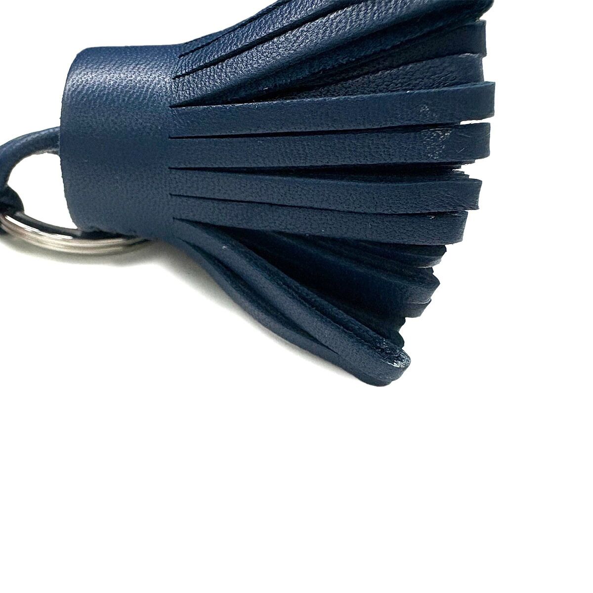 Hermes Carmen Unodos Charm Key Ring Agneau Milo Blue Domart Rose Sakura Key — view 7