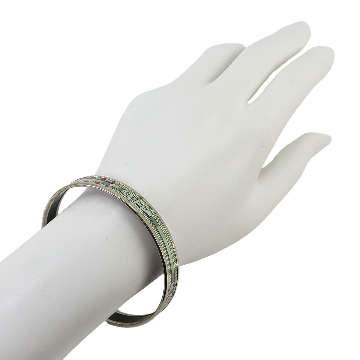 Hermes Enamel PM Bangle Bracelet Green Red Email PM — view 6