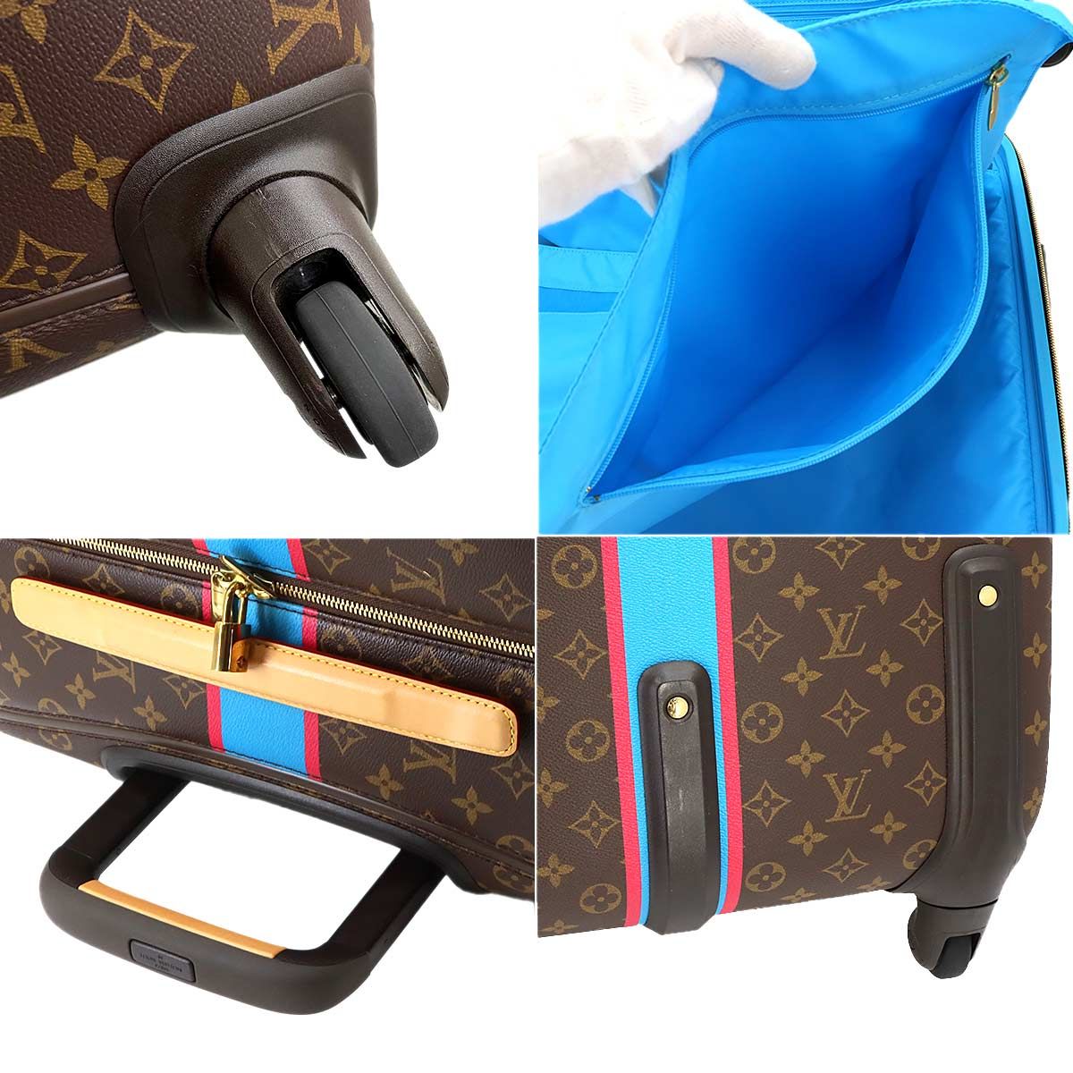 Louis Vuitton Montmonogram Zephyr 70 Carrie Bag Brown Gold — view 8
