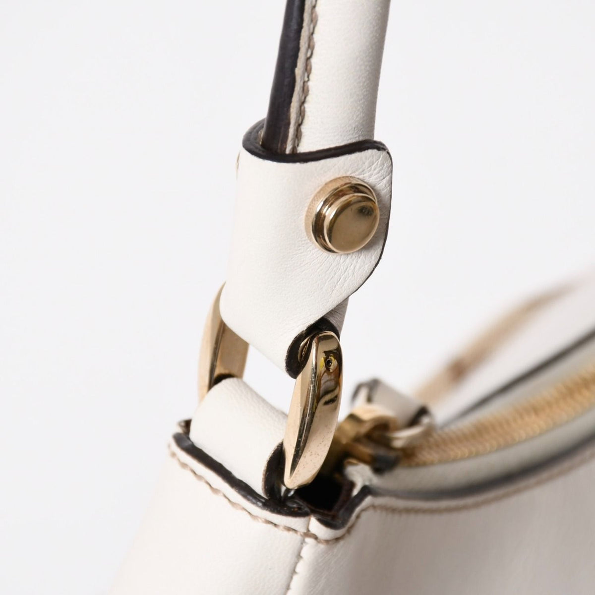 Gucci Bag Handbag Abbey GG Canvas Leather White Beige Gold — view 8
