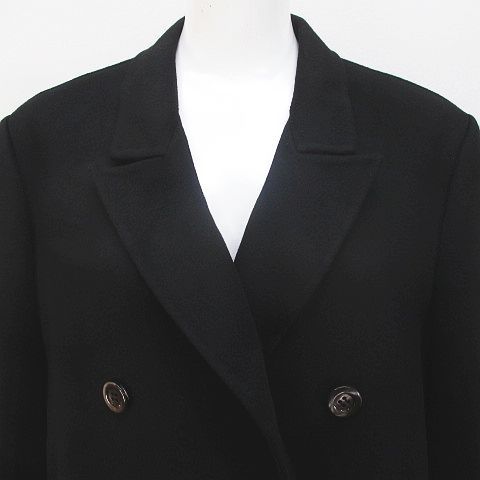Loro Piana Verga Cashmere Chesterfield Long Black Base Double Button Lining 44 — view 7