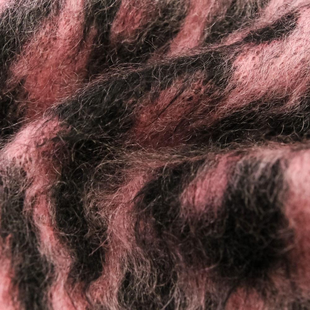Celine Phoebe Philo Era Leopard Mohair Shaggy Knit Chunky Sweater Pink Black M — view 8