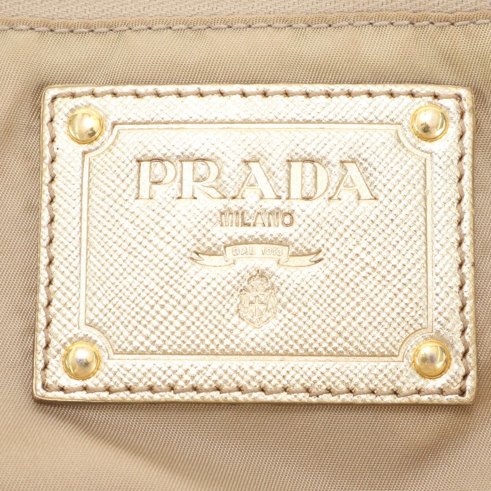 Prada Tessuto Nylon Leather Tote Bag Shoulder — view 8