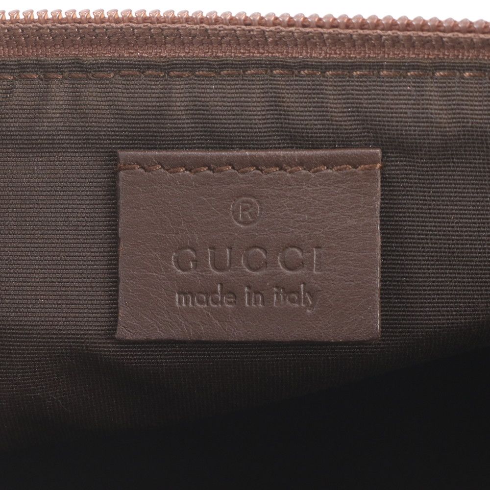 Gucci GG Canvas Mini Pouch Leather Handbag Brown — view 8