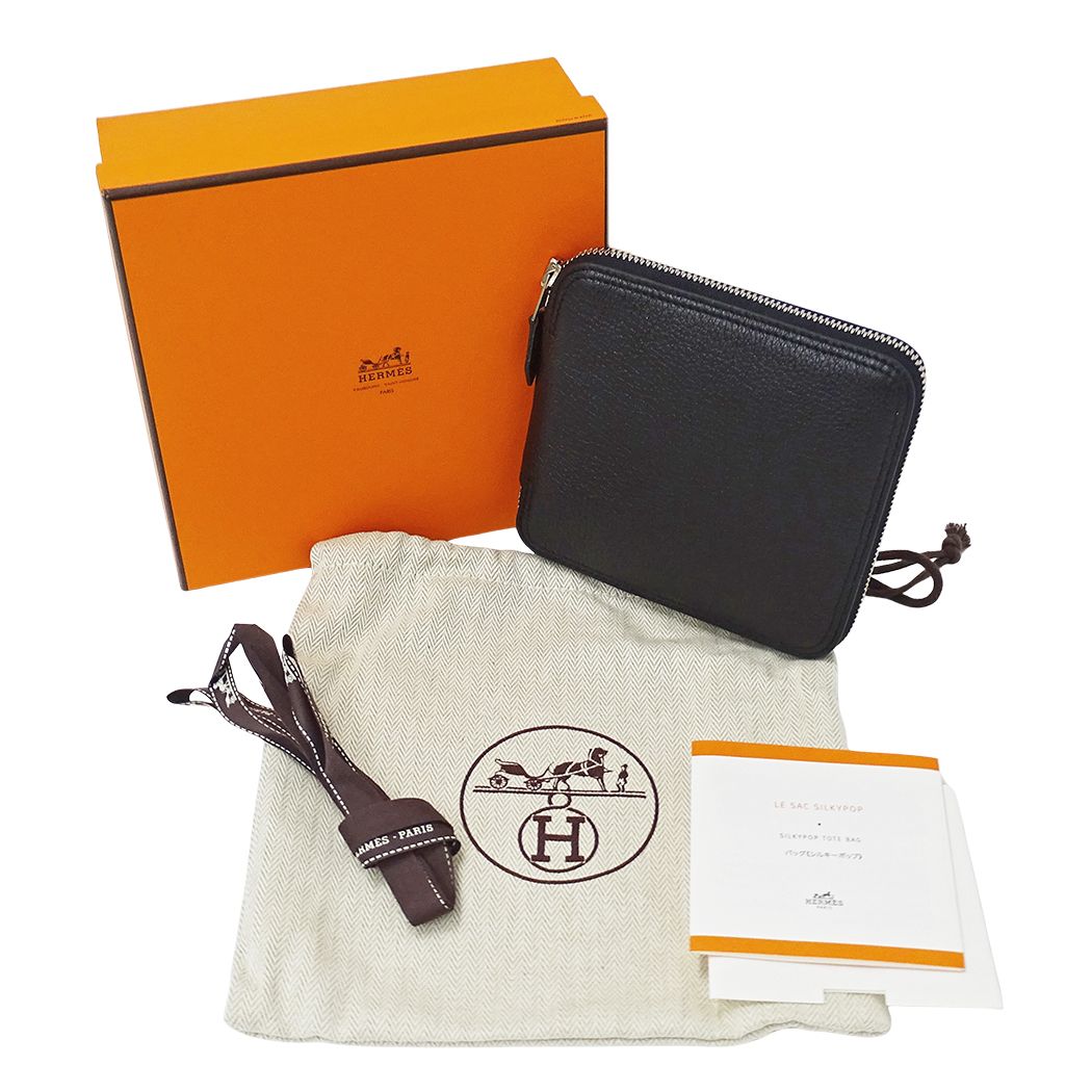 Hermes Silky Pop Tote Bag Silk Buffalo Skipper Gray Beige Black Bolduc Ribbon — view 8
