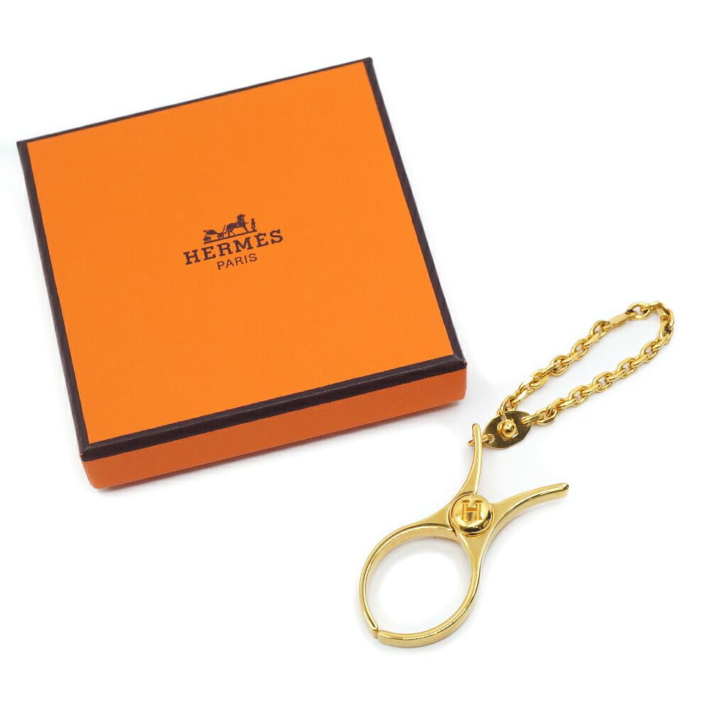 Hermes Glove Holder Firou Gold Metal Gloves — view 6