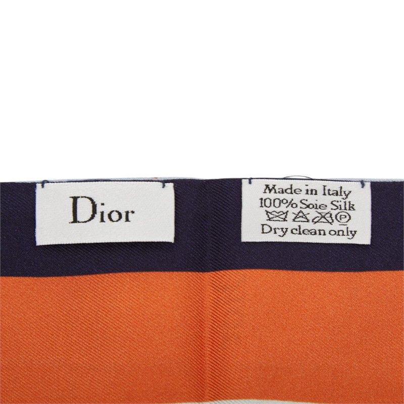 Dior Mitzah Scarf White Multicolor Silk — view 4