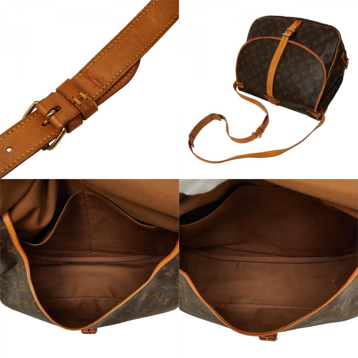 Louis Vuitton Monogram Saumur 35 Crossbody Shoulder Bag Brown Leather — view 8