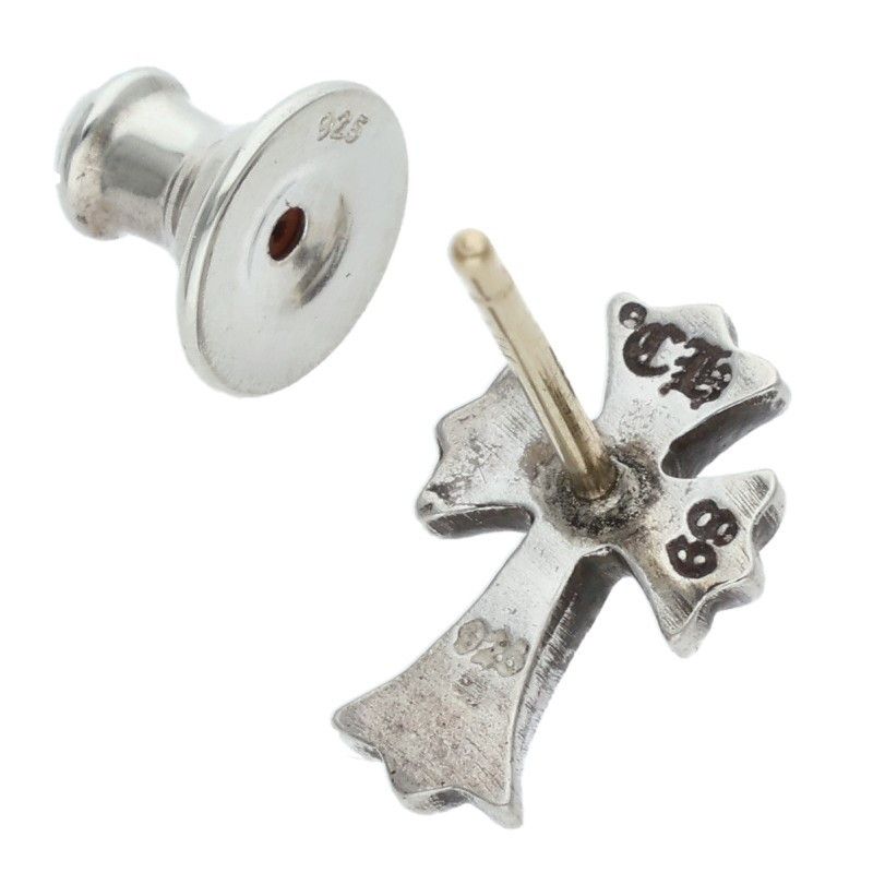 Chrome Hearts CH Crss 2 Fat CH Cross Fat Stud Silver Earrings — view 5