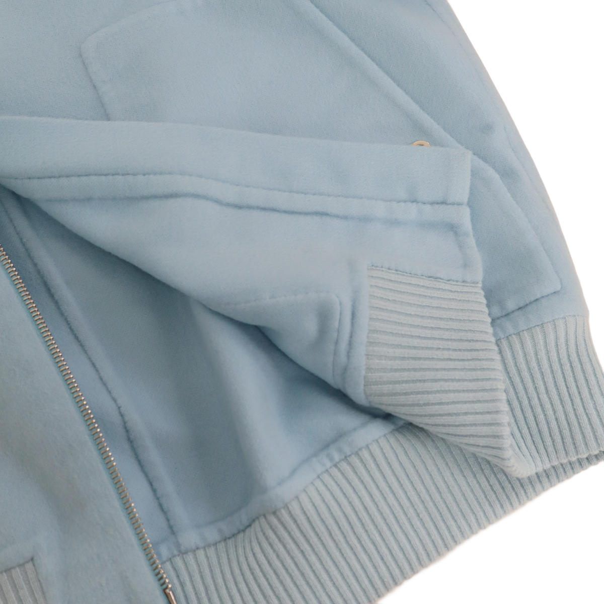 Hermes Cashmere Felt Zip Up Jacket Blue 36 — view 6