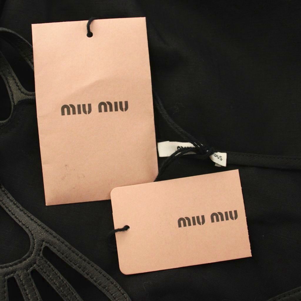 Miu Miu Dress Knee-Length French Sleeve Black — view 5