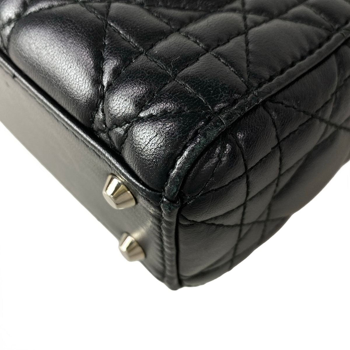 Dior Lady Mini Bag Black Silver Lambskin — view 8
